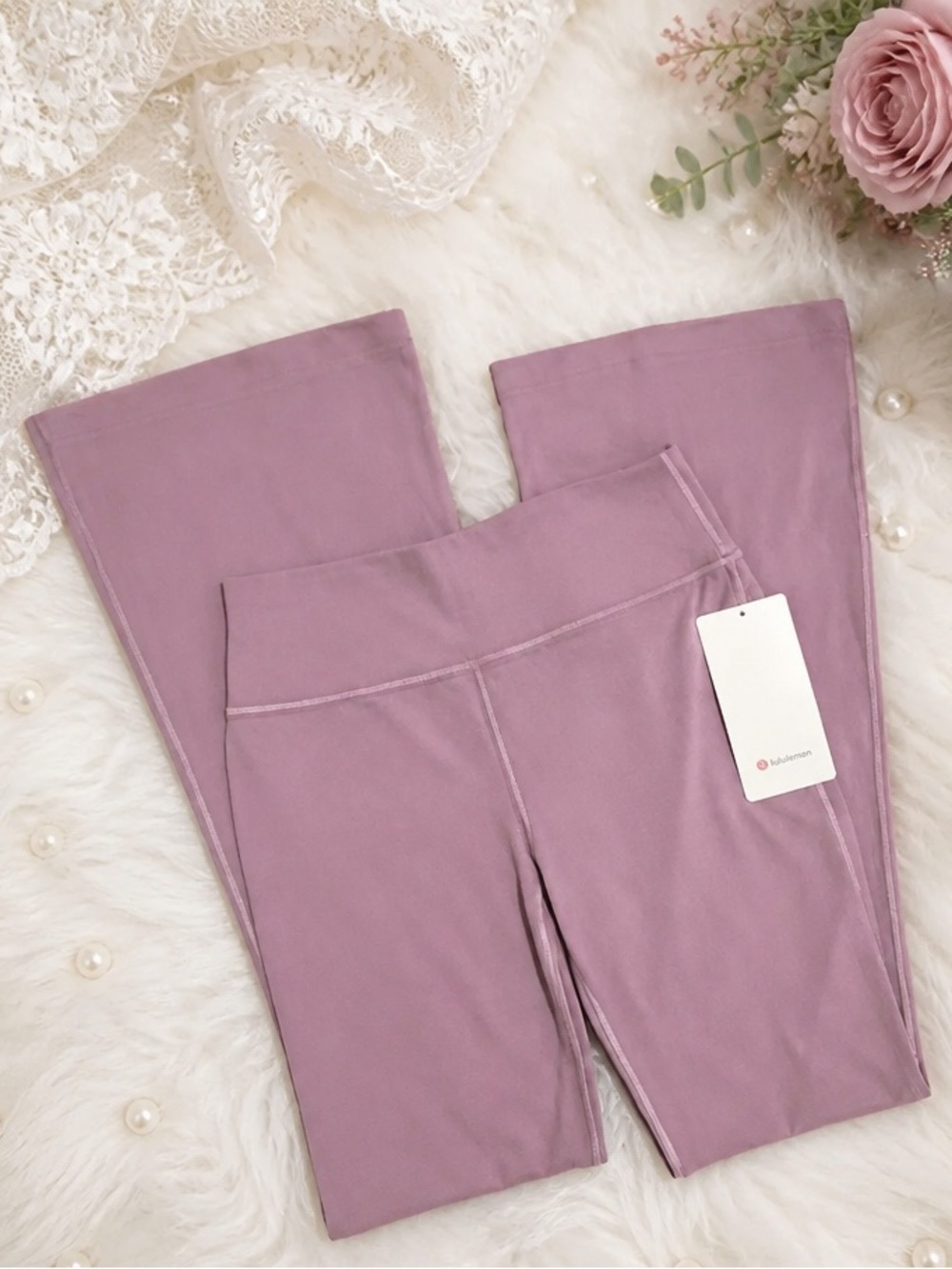 Lululemon High-Rise Flare Lavender yoga leggings